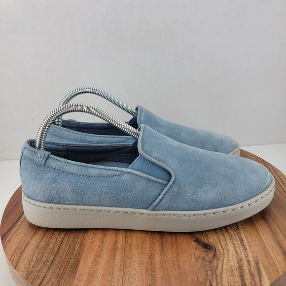 Vionic Womens Size 8.5 Blue Suede Comfort Vio Grip Slip On Loafers Shoes - Picture 4 of 9